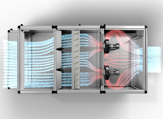 Illustration of a flow in centrifugal fan system