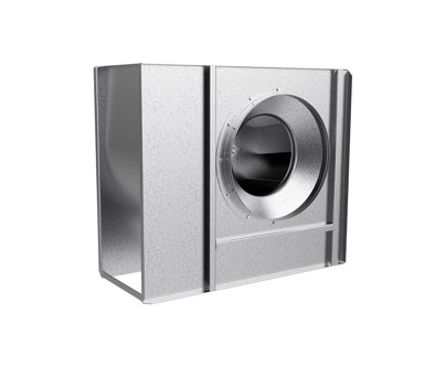 Eine silberne Metallbox auf einem weißen Hintergrund, die minimalistisch und elegant erscheint